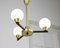 Vintage Italian Chandelier in Metal and Opaline Glass, Image 2