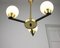 Vintage Italian Chandelier in Metal and Opaline Glass 15