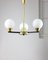 Vintage Italian Chandelier in Metal and Opaline Glass 12