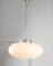 Ovale italienische Mid-Century Lampe aus Opalglas 2