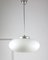 Ovale italienische Mid-Century Lampe aus Opalglas 1