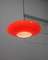 Mid-Century Saucer Lamp in Red Glass and Brass, Image 12