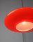 Mid-Century Saucer Lamp in Red Glass and Brass, Image 9