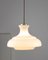 Mid-Century Pendant Lamp in White Glass and Brass 3