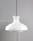 Mid-Century Pendant Lamp in White Glass and Brass, Image 1