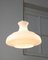 Mid-Century Pendant Lamp in White Glass and Brass 5