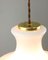 Mid-Century Pendant Lamp in White Glass and Brass 9