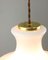 Mid-Century Pendant Lamp in White Glass and Brass, Image 9