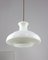 Mid-Century Pendant Lamp in White Glass and Brass 2