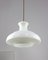 Mid-Century Pendant Lamp in White Glass and Brass, Image 2