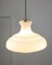 Mid-Century Pendant Lamp in White Glass and Brass 8