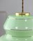 Mid-Century Pendant Lamp in Green Glass and Brass 10