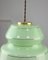Mid-Century Pendant Lamp in Green Glass and Brass, Image 9