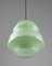 Mid-Century Pendant Lamp in Green Glass and Brass, Image 12