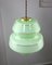 Lampe à Suspension Mid-Century en Verre Vert et Laiton 6