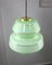 Mid-Century Pendant Lamp in Green Glass and Brass 6