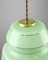 Mid-Century Pendant Lamp in Green Glass and Brass 7