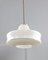 Mid-Century Pendant Lamp in White Glass and Brass 1