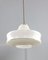 Mid-Century Pendant Lamp in White Glass and Brass, Image 1