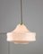 Mid-Century Pendant Lamp in White Glass and Brass 3