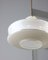 Mid-Century Pendant Lamp in White Glass and Brass 8