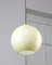 Mid-Century Pendant Lamp in Yellow Glass and Brass 1