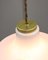 Mid-Century Pendant Lamp in White Glass and Brass 6