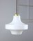 Mid-Century Pendant Lamp in White Glass and Brass, Image 2