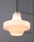 Mid-Century Pendant Lamp in White Glass and Brass 9
