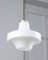 Mid-Century Pendant Lamp in White Glass and Brass 10