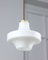 Mid-Century Pendant Lamp in White Glass and Brass, Image 10
