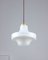 Mid-Century Pendant Lamp in White Glass and Brass 1
