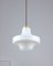 Mid-Century Pendant Lamp in White Glass and Brass, Image 1