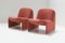 Chaises Alky Vintage en Tissu Rouge par Giancarlo Piretti pour Castelli, Set de 2 9