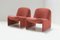 Vintage Alky Stühle in Rotem Stoff von Giancarlo Piretti für Castelli, 2er Set 9