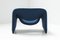 F598 Stuhl mit blauem Stoffbezug von Pierre Paulin für Artifort 8