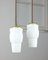 Mid-Century Pendant Lamps in Glass and Brass, Set of 2 8