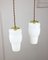 Mid-Century Pendant Lamps in Glass and Brass, Set of 2 2