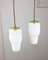 Mid-Century Pendant Lamps in Glass and Brass, Set of 2, Image 2
