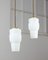 Mid-Century Pendant Lamps in Glass and Brass, Set of 2, Image 1