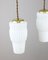 Mid-Century Pendant Lamps in Glass and Brass, Set of 2 3