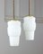 Mid-Century Pendant Lamps in Glass and Brass, Set of 2 13