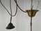 Lámpara colgante de cristal de Murano y latón con soporte doble, años 70, Imagen 18
