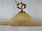 Lámpara colgante de cristal de Murano y latón con soporte doble, años 70, Imagen 3
