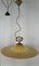 Lámpara colgante de cristal de Murano y latón con soporte doble, años 70, Imagen 1