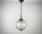 Vintage Gilt Brass and Textured Glass Ceiling Light 1