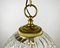 Lámpara de techo vintage de latón dorado y vidrio texturizado, Imagen 4