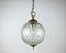 Vintage Gilt Brass and Textured Glass Ceiling Light 2