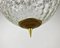 Lampada da soffitto vintage in ottone dorato e vetro ruvido, Immagine 5
