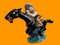 Large Art Deco Hand-Painted Cowboy on Horse from Komloss, 1920s 6